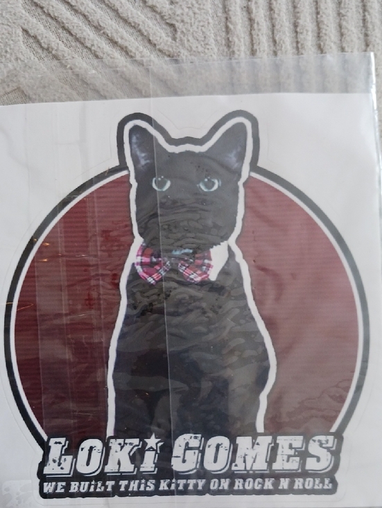 Other - Black Cat Graphic Sticker - Red Background